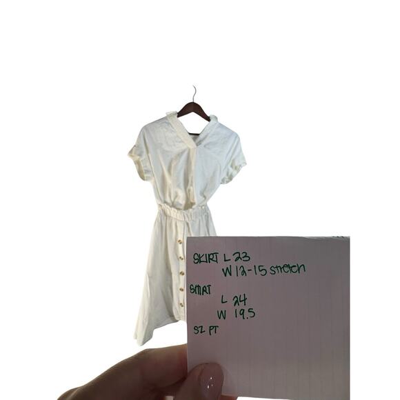 Vintage LIZ CLAIBORNE 100% Linen Set Small Petite White Collared Euro Summer EUC - Picture 11 of 11